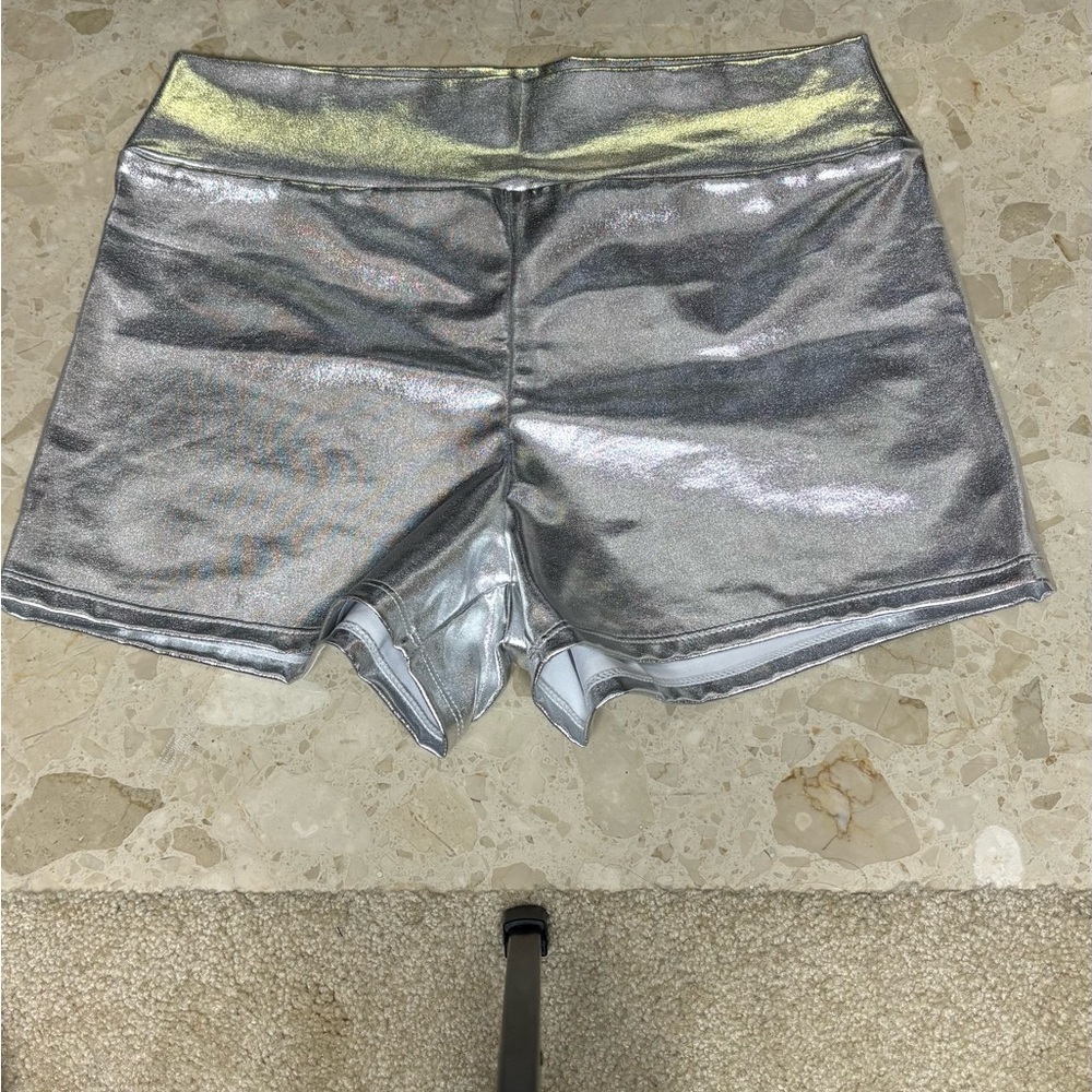 Metallic Silver Women's Shorts